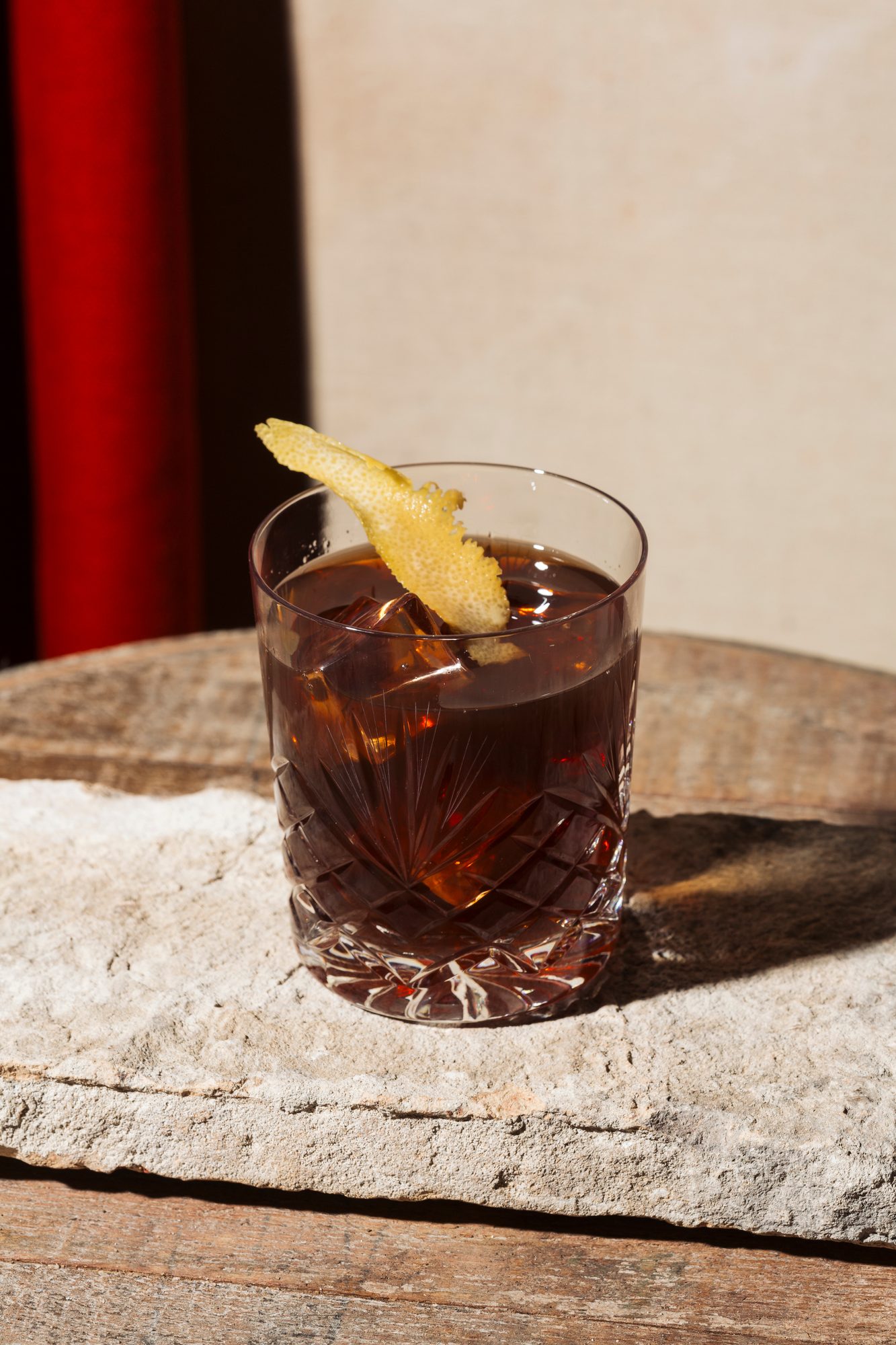 Mocktail ambre en verre taille.